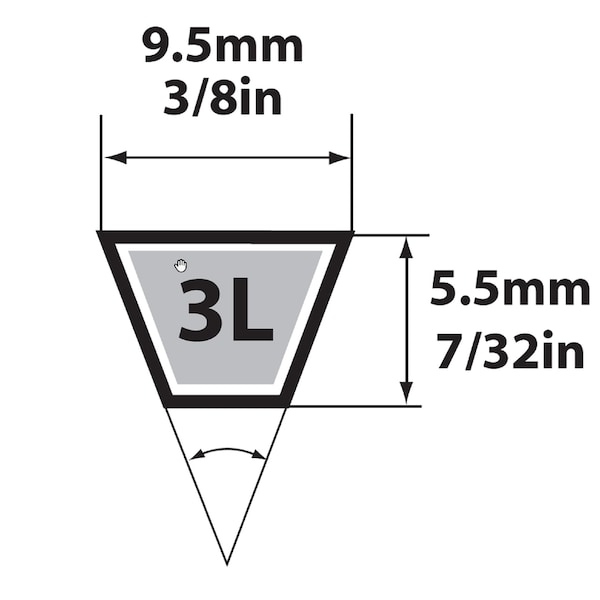 Mbl Mitsuboshi FHP General Utility V-Belt 0.38 in. W X 41 in. L For Fractional Horsepower Motors 3L410A - main